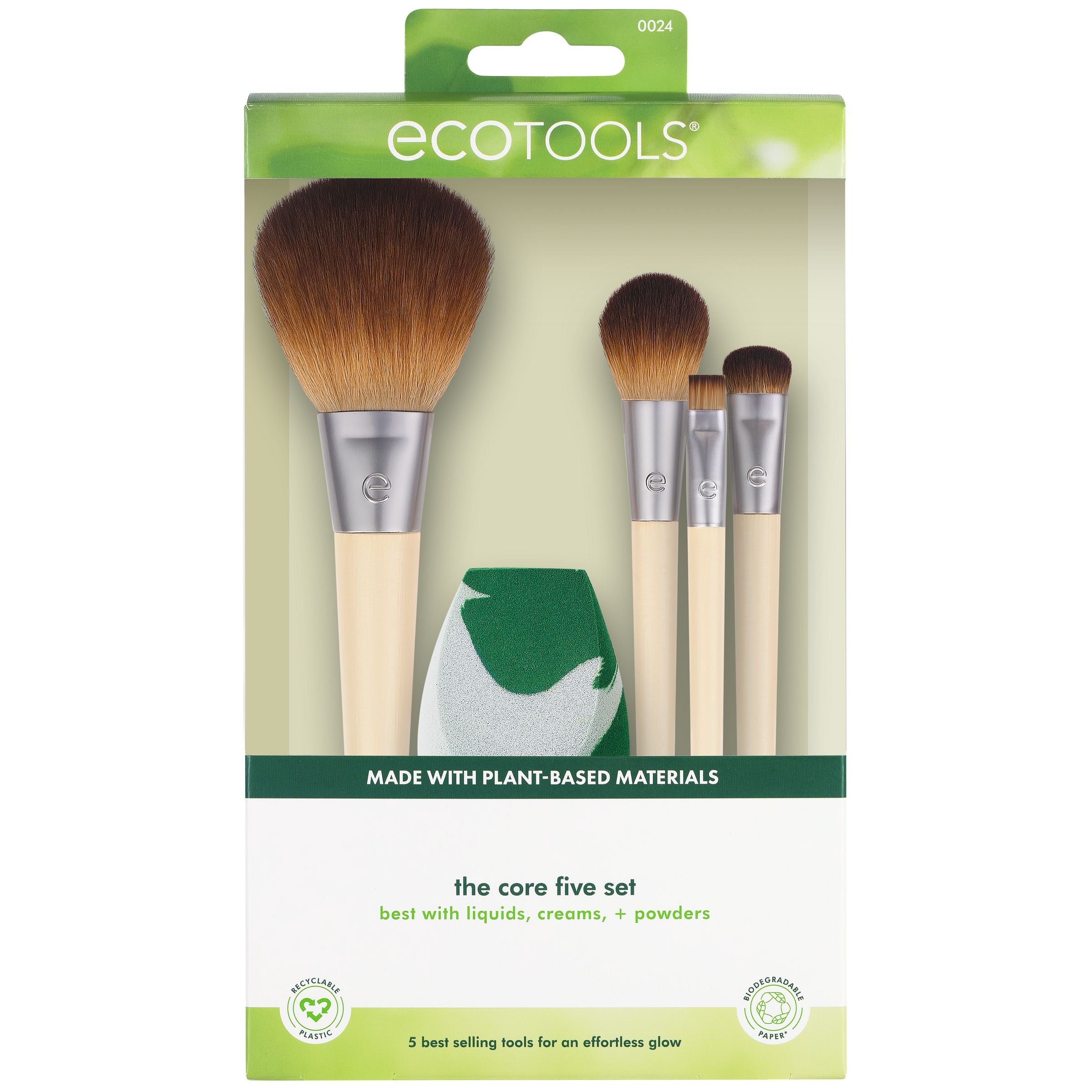 EcoTools Core Five Makeup Brush and Sponge Kit, For Eyeshadow