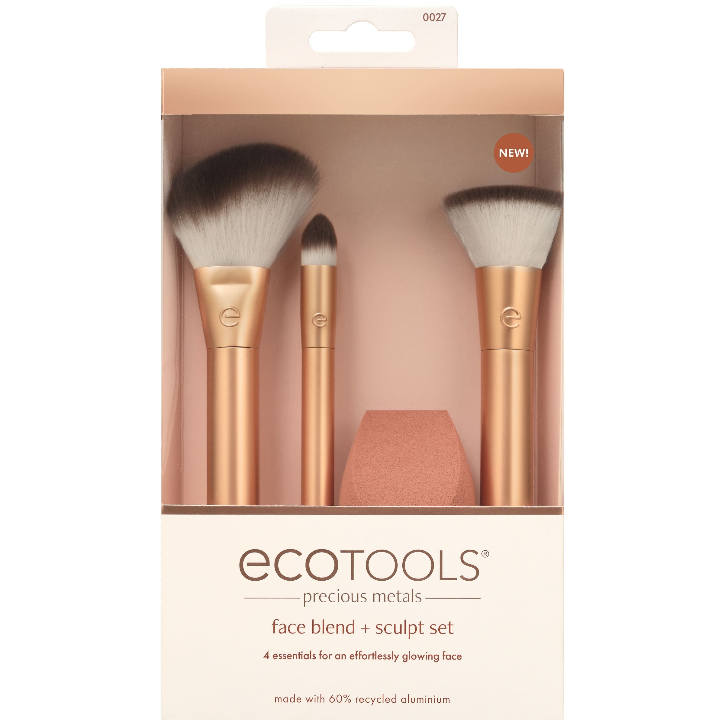 EcoTools Precious Metals Face Blend & Sculpt Set, Makeup Brush Kit,  Foundation Brush, Ecofriendly Makeup Brush Kit, Recycled Aluminum, Chrome,  Precision, 4 Piece Set – EcoTools Beauty