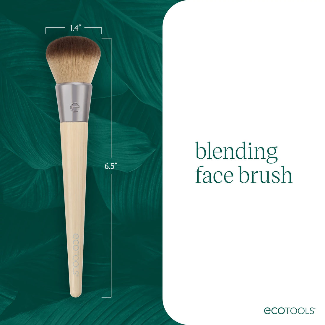  EcoTools Custom Coverage Buffing Brush - Soft Custom Cut  Bristles Recycled Aluminum Ferrules; For Use with Cream or Powder  Foundation Blush and Bronzer : Everything Else