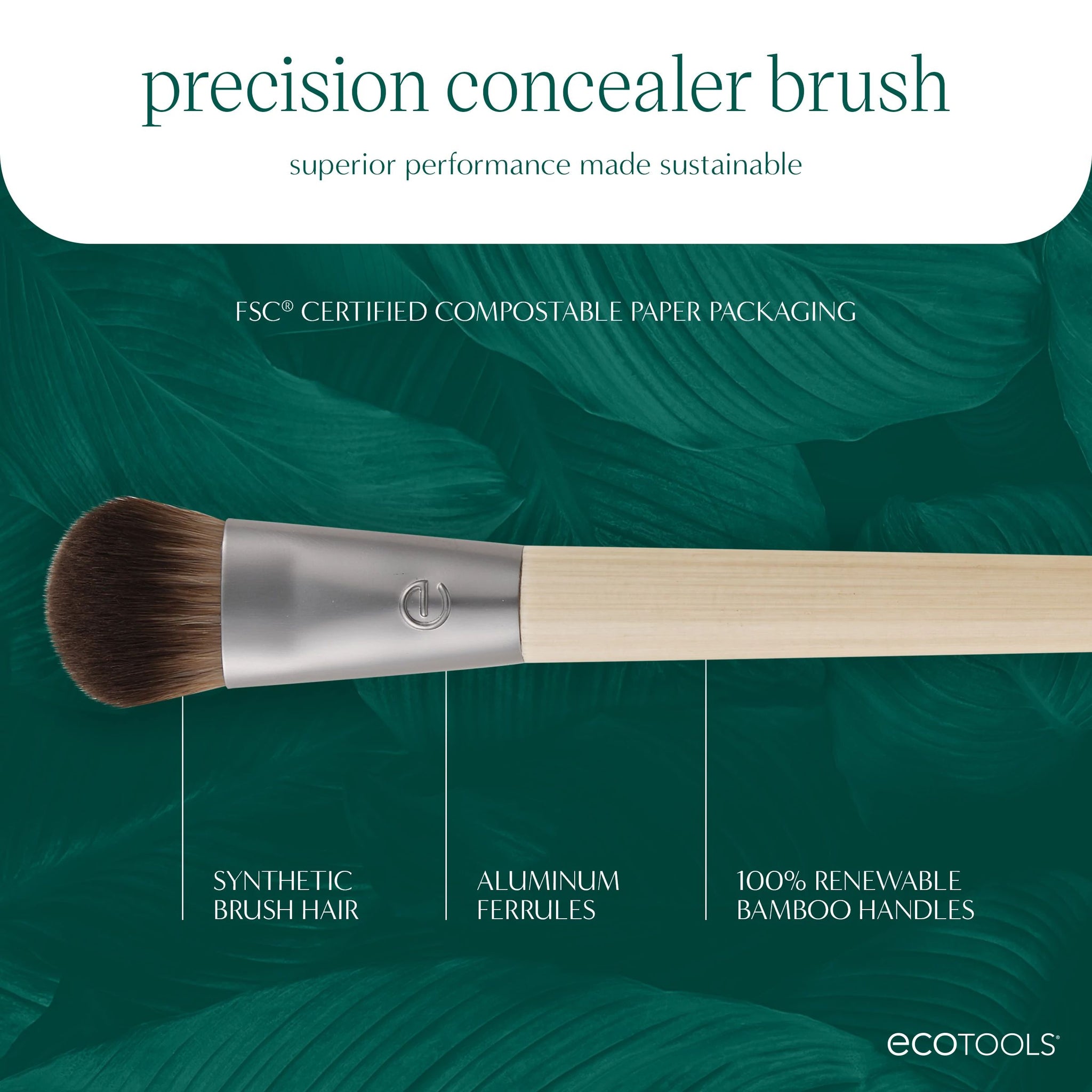 EcoTools Precision Concealer Makeup Brush, For Concealing Under Eyes ...