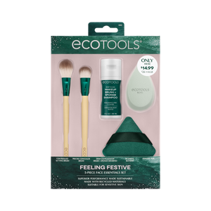 EcoTools 5-piece face essentials set box with green brushes and sponge