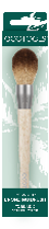 Powder bronzing brush with tapered, angled bristles and wooden handle