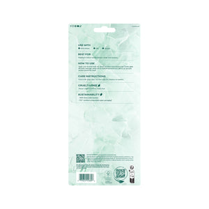 Back of ecotools body massager package with instructions and icons
