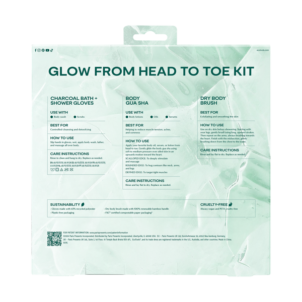 Ecotools kit back panel with care instructions and usage information