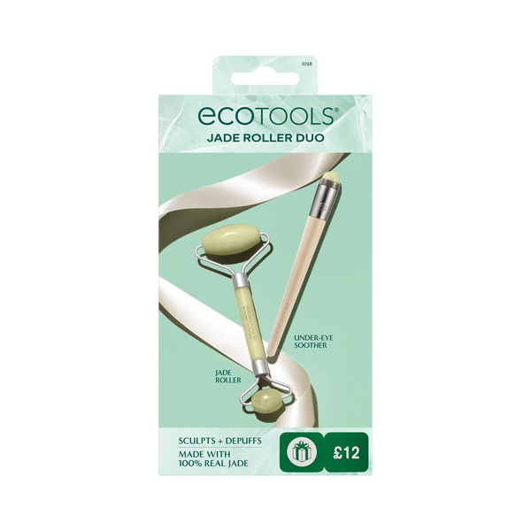 ECOTOOLS jade roller set gift box showing two light green roller heads