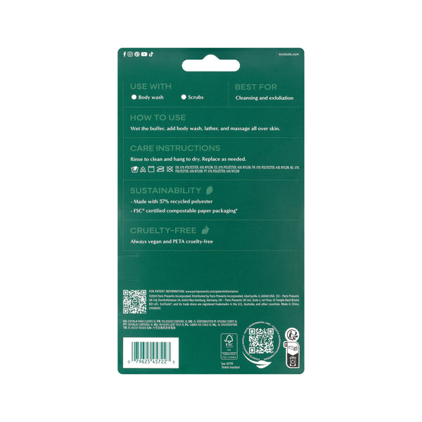 XL Body Buffer box insert with body scrub care and use instructions
