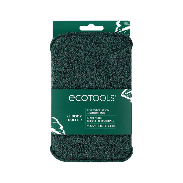 XL Body Buffer scrub mitt packaging, ecotools exfoliation and smoothing