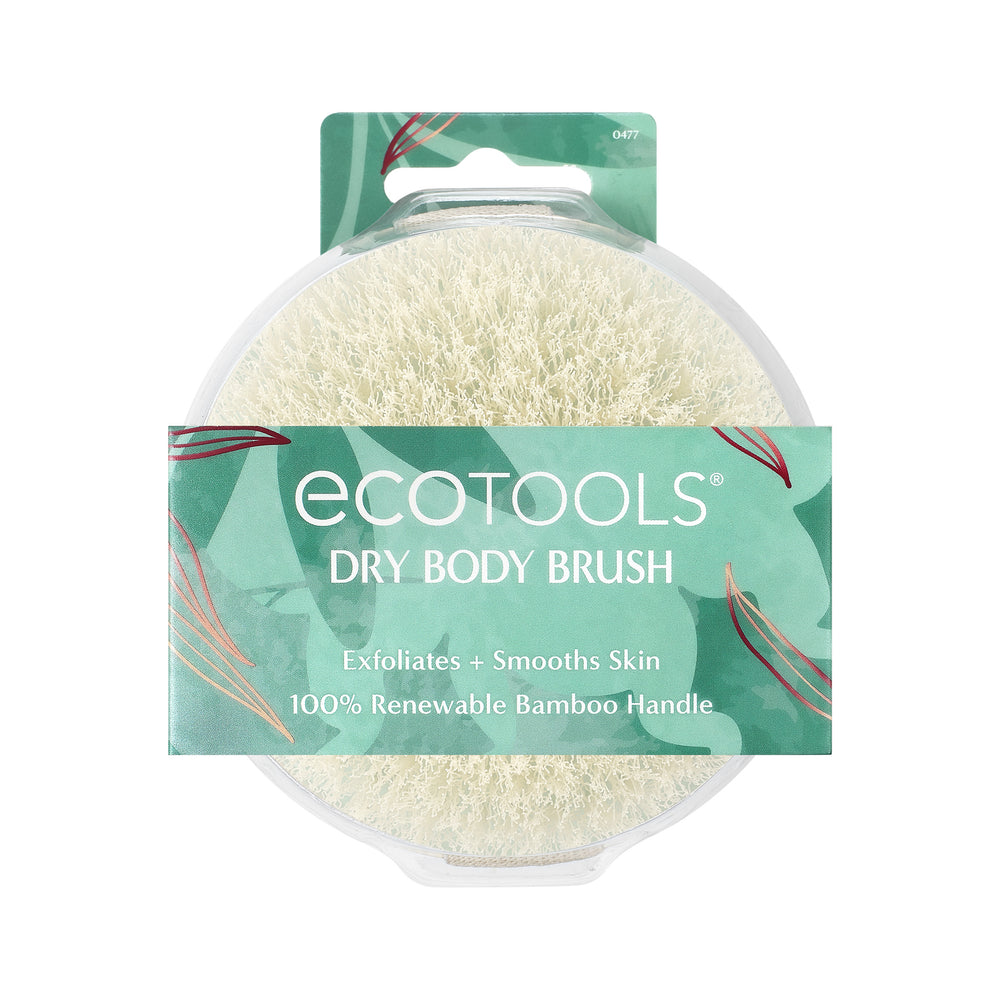 Round dry body brush with light bristle head