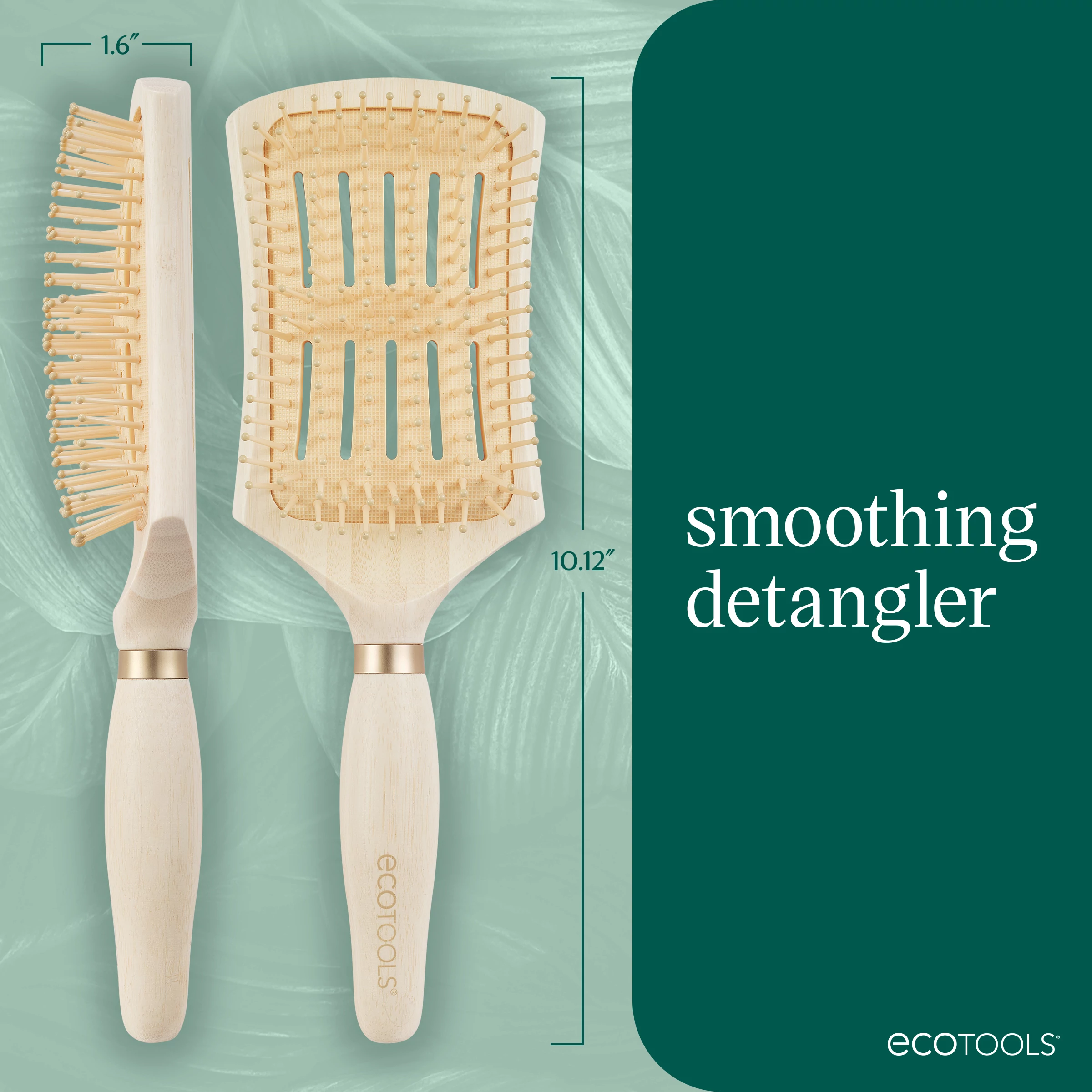 EcoTools Smoothing Detangler Hairbrush, Brush For Wet Or Dry Hair, Pain ...