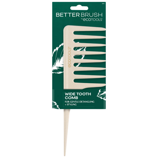 Wide tooth comb blister card packaging, Better Brush ecotools with wide-teeth design