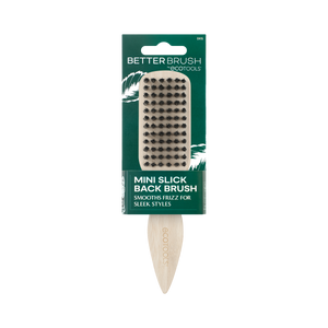Carded hair brush with black bristle head, Better Brush MINI SLICK box