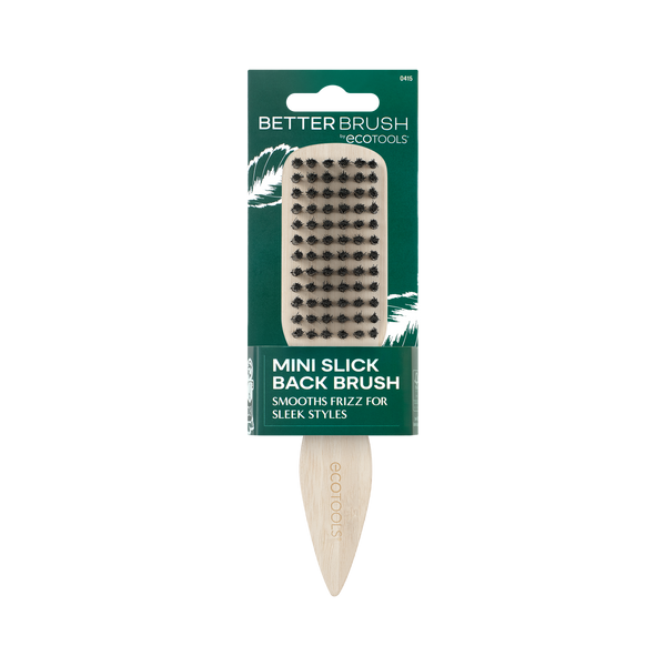 Carded hair brush with black bristle head, Better Brush MINI SLICK box