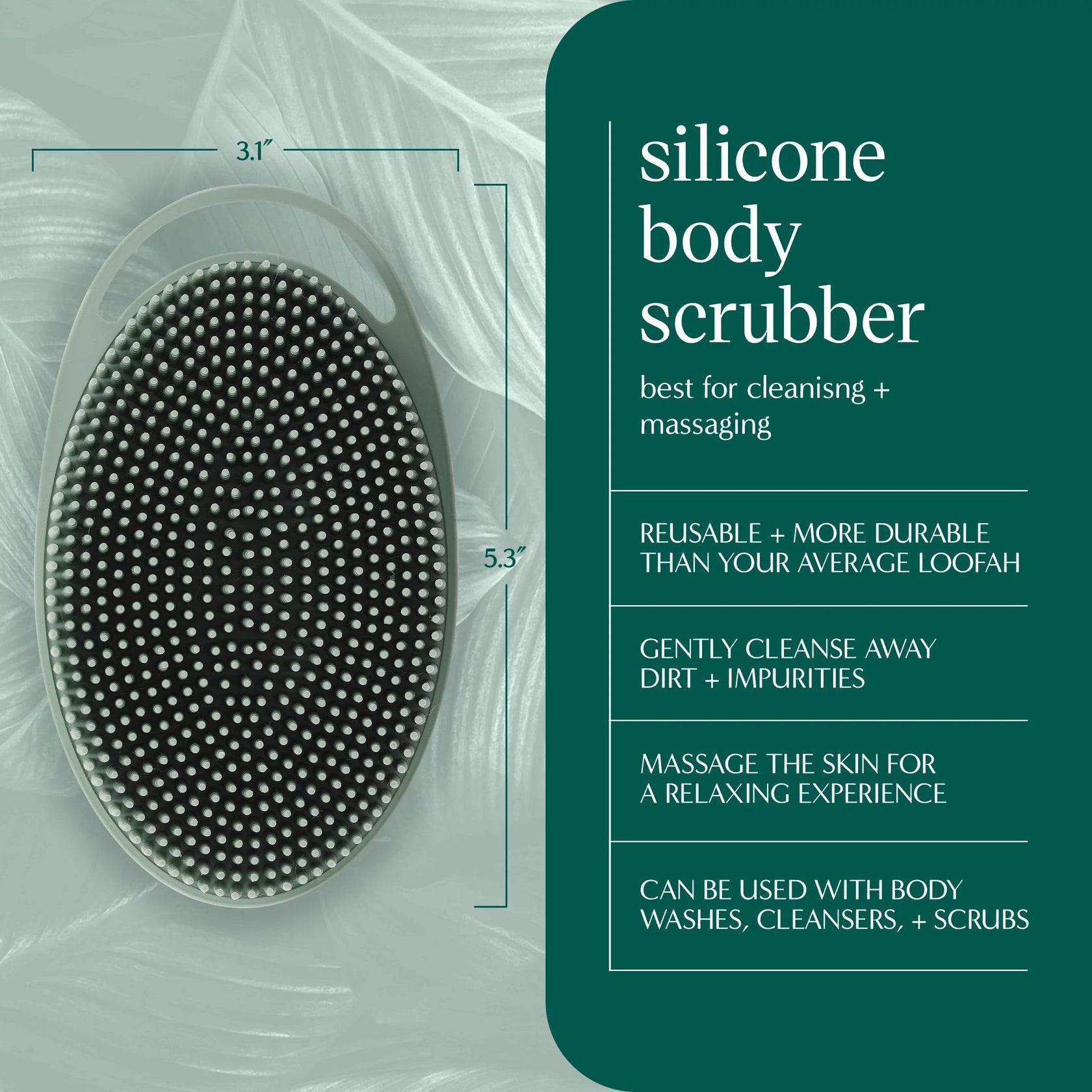 Body Cleaning Instrument EcoTools Silicone Body Scrubber, For Gentle Cleansing & Exfoliating, 2 ...