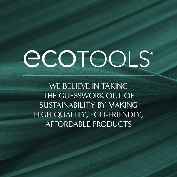 Green EcoTools branding card with white text