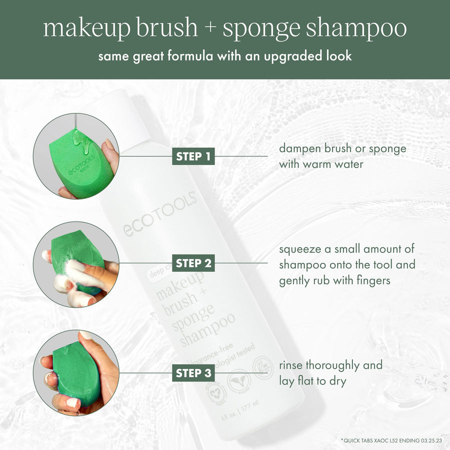 Makeup Brush + Sponge Shampoo, 2 Count