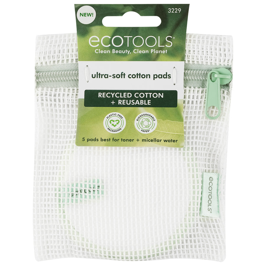 Rectangular Soft Pads EcoTools Reusable Cotton Pads, Ultra Soft, Durable, Cleanses or Applies ...