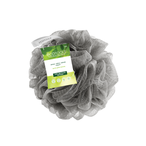 EcoTools delicate bath sponge in gray, with product label