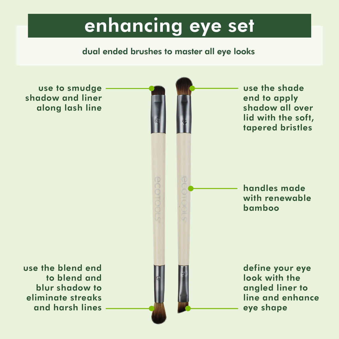 Eye Enhancing Duo Makeup Brush Set – EcoTools Beauty