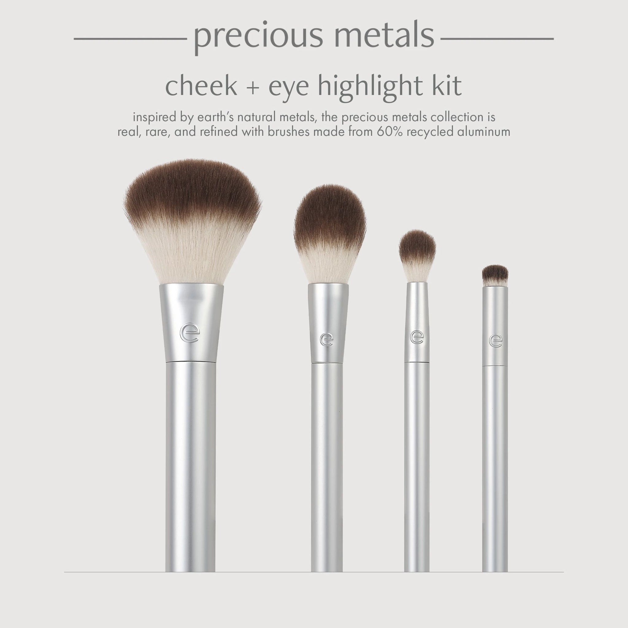 EcoTools Precious Metals Cheek & Eye Highlight Makeup Brush Set, Face ...