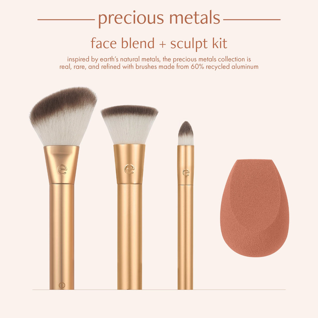 Precious Metals Face Blend + Sculpt Makeup Brush Set