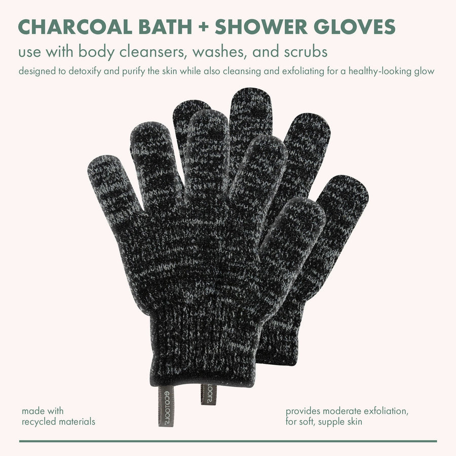 Charcoal Infused Bath & Shower Gloves