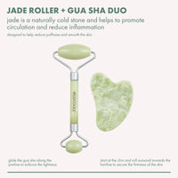 Jade Facial Roller and Gua Sha Stone Duo