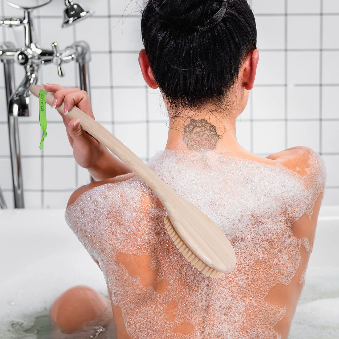 Bath Brush Back Scrub Scrubber Massager Body Shower Back 14 Spa