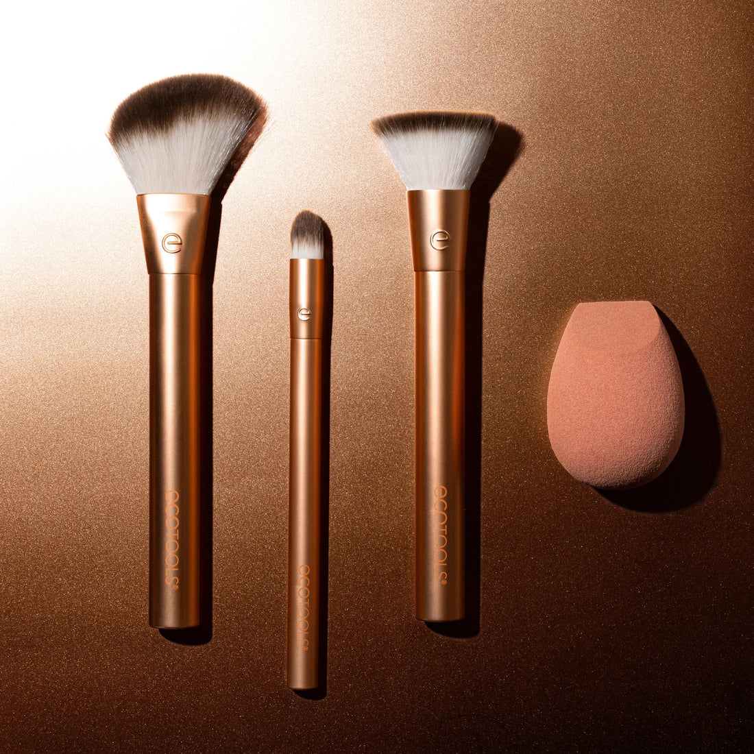 EcoTools Precious Metals Face Blend & Sculpt Set, Makeup Brush Kit