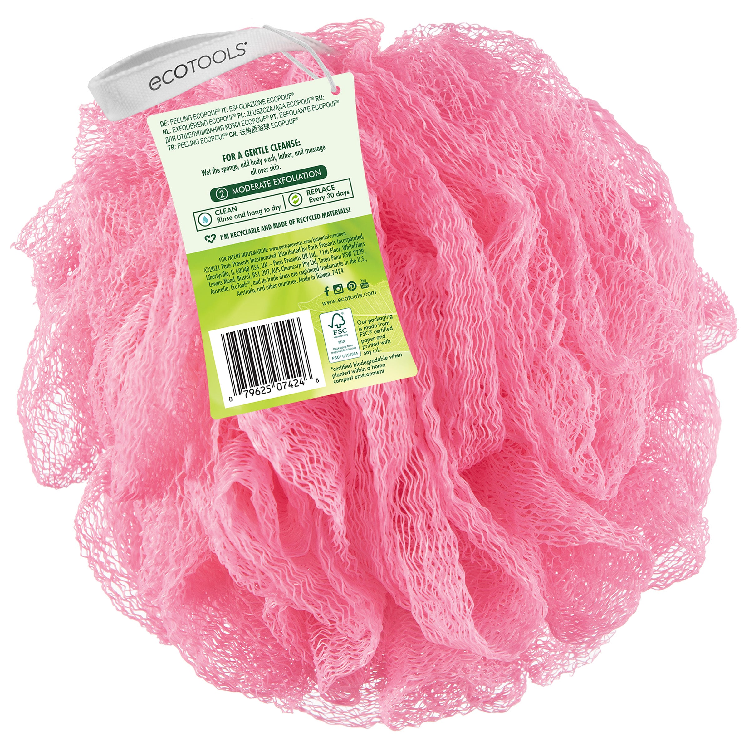 Exfoliating EcoPouf® Bath Sponge, Assorted Colors – EcoTools Beauty
