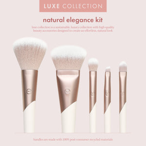 ECOTOOLS Luxe Collection natural elegance makeup brush kit box with brush illustrations and tray