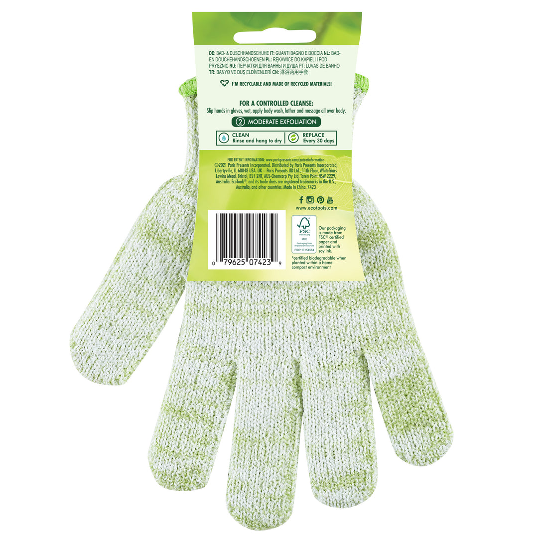 Exfoliating Bath & Shower Gloves, Green – EcoTools Beauty exfoliating-bath-shower-gloves-green-ecotools-beauty