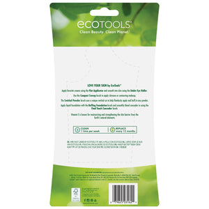 ECOTOOLS makeup brush kit back packaging card with usage icons